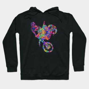 Motocross racing watercolor art Hoodie